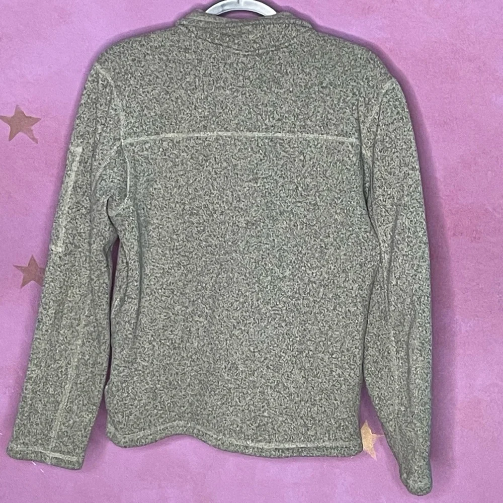 THE NORTH FACE Grey Green Fleece Jumper Medium Mens Half Zip Pullover Outerwear